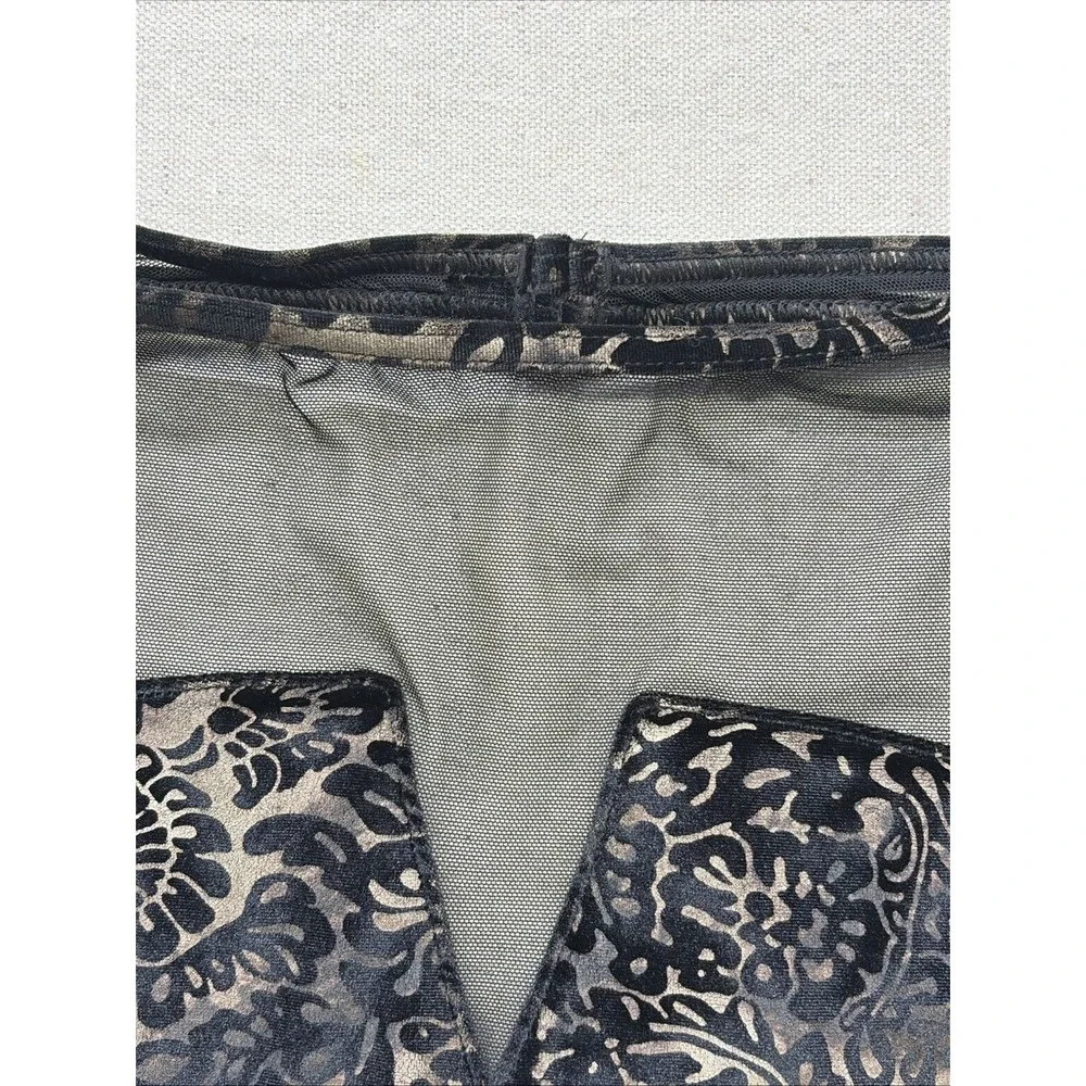 Capezio damask Dance Leotard mesh yoke Velvet/shear - Floral Velvet Leotard